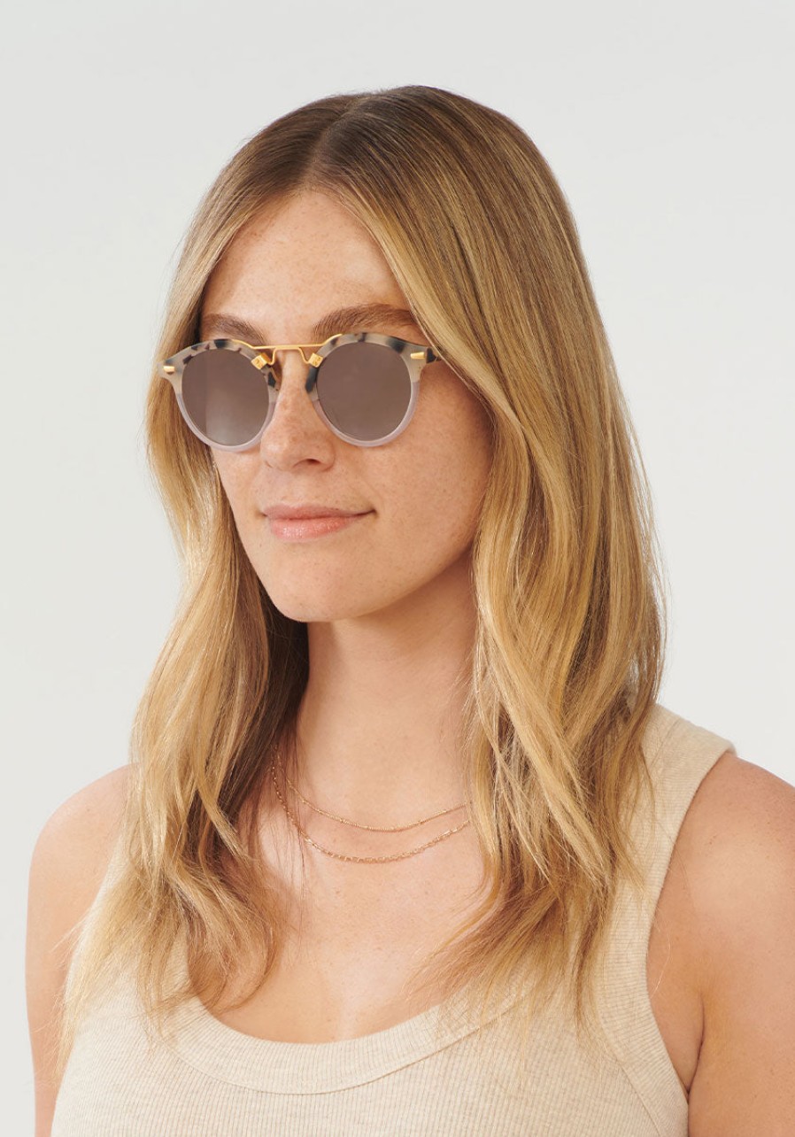 KREWE Kids | St. Louis Mirrored | Matte Oyster To Crystal Mirror Polarized 24K